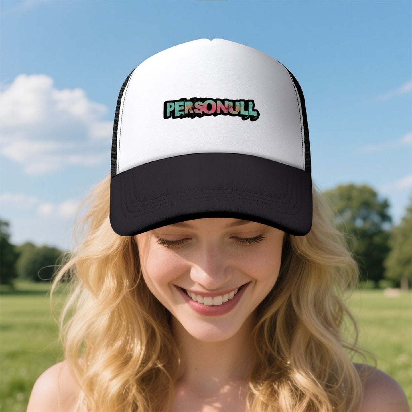 Pink And Teal Logo Hat