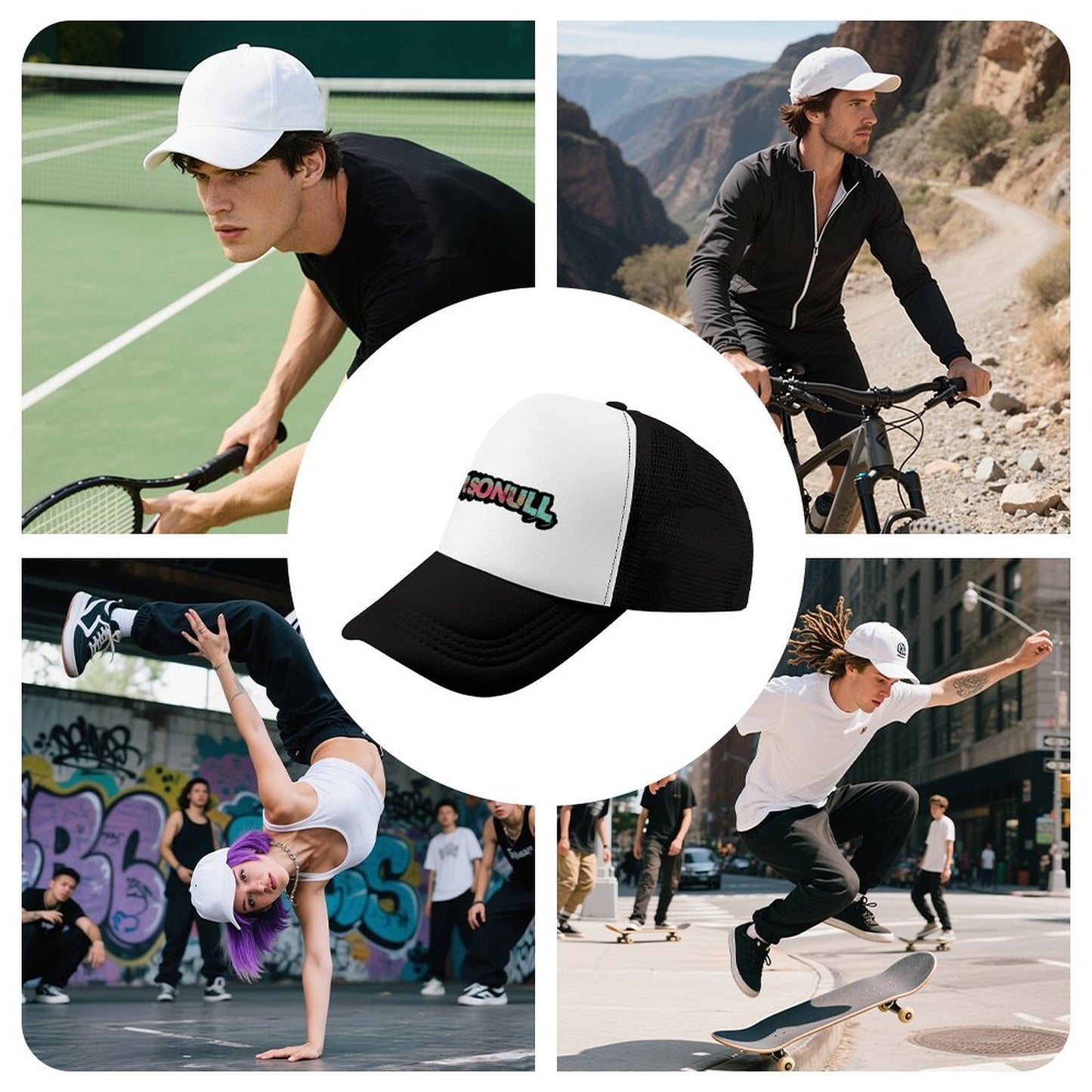 Pink And Teal Logo Hat