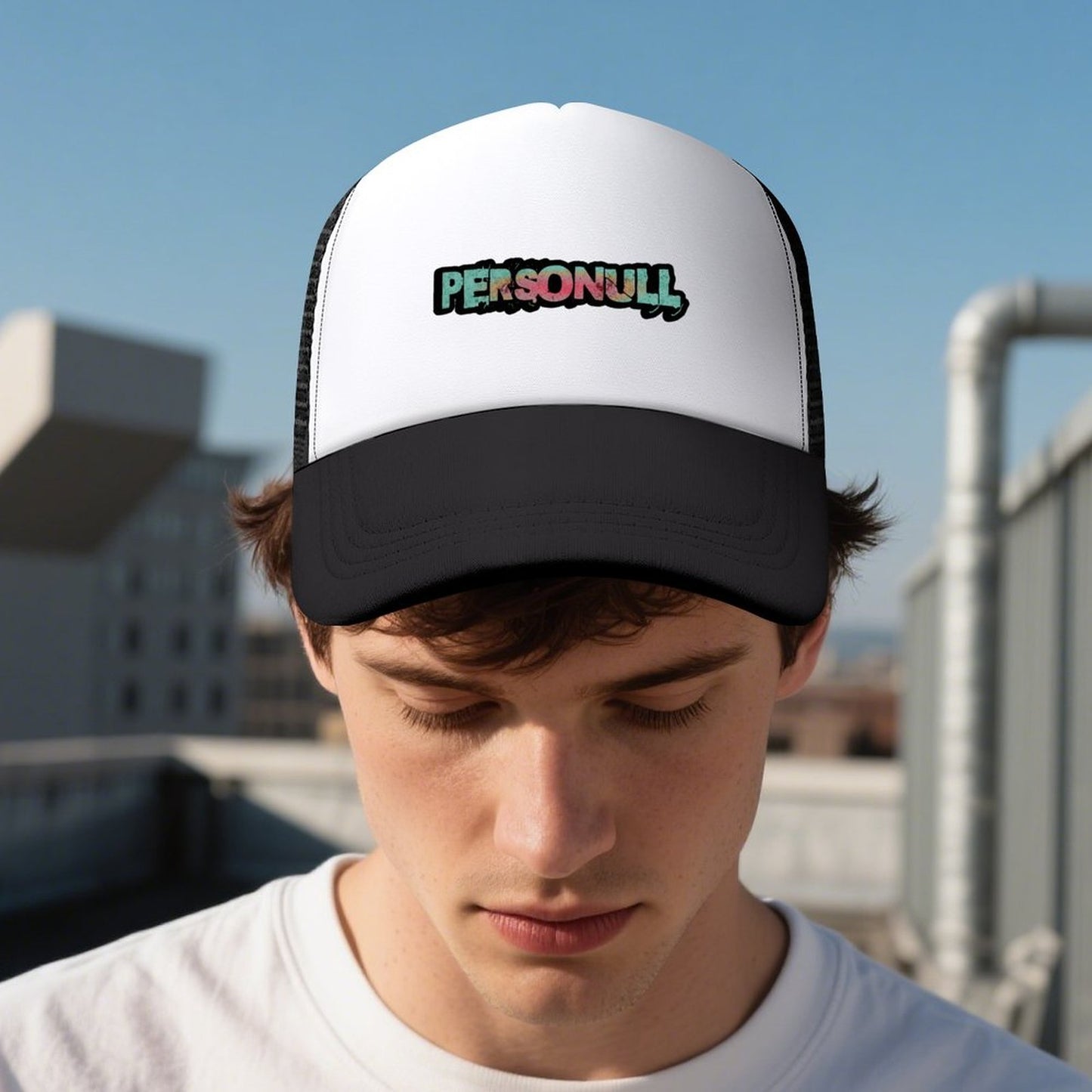 Pink And Teal Logo Hat